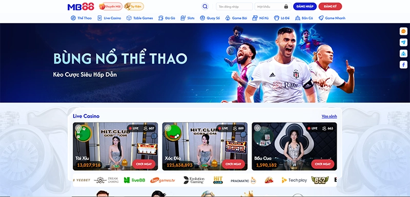 Đăng ký MB88 - Bấm vào nút "ĐĂNG KÝ" màu đỏ ở phía trên góc phải